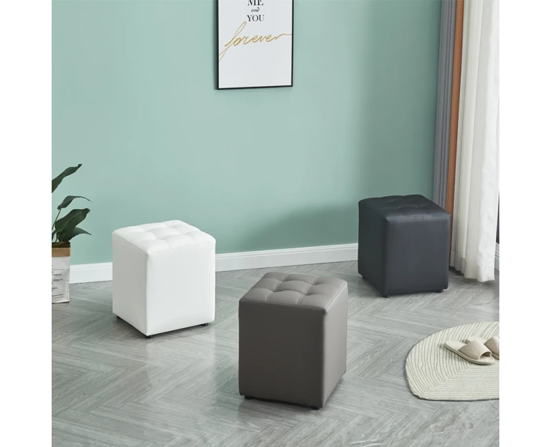CUBE BLACK PU ΣΚΑΜΠΟ 35X35X42εκ. - Εικόνα 4 | Mypouf.gr