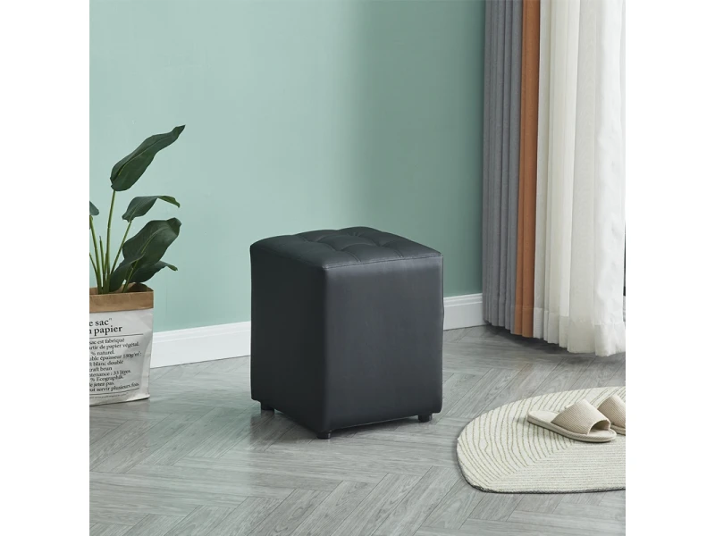 CUBE BLACK PU ΣΚΑΜΠΟ 35X35X42εκ.