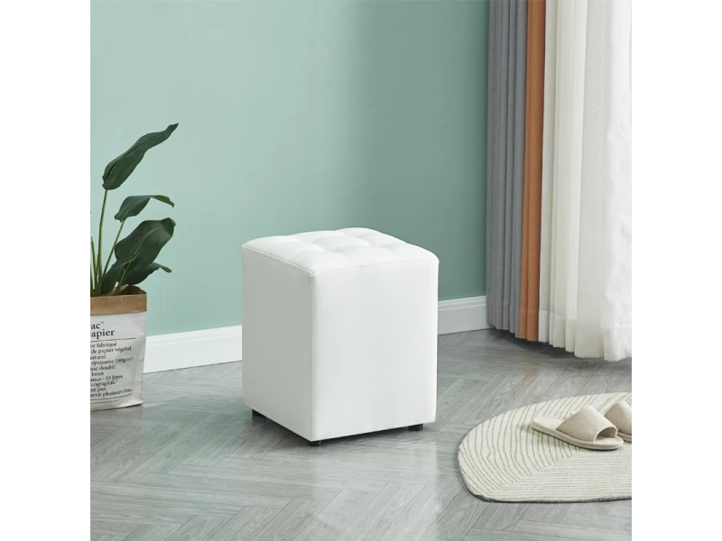 CUBE WHITE PU ΣΚΑΜΠΟ 35X35X42εκ.