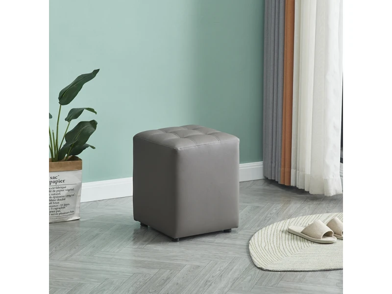 CUBE GREY PU ΣΚΑΜΠΟ 35X35X42εκ.