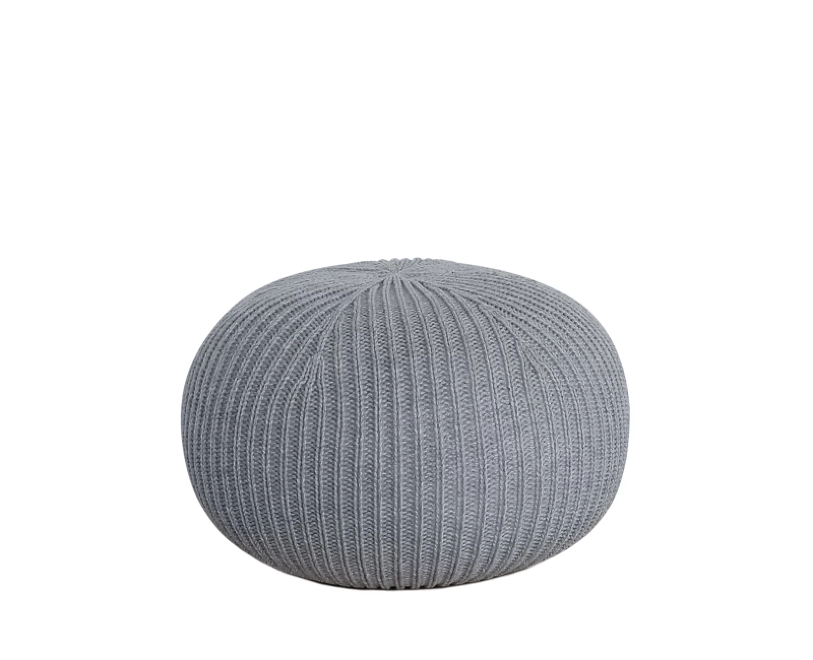 Πουφ Σκαμπό GULRU Αποσπώμενο Κάλυμμα Γκρι Πλεκτό 50x50x35cm | Mypouf.gr