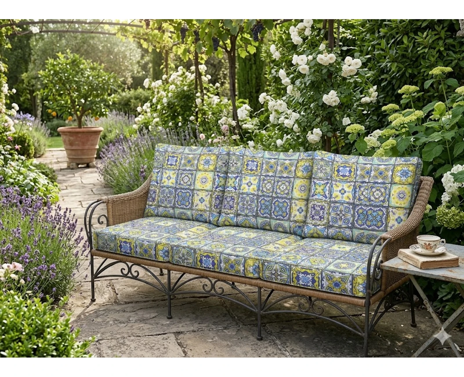 Μαξιλάρι καναπέ - δαπέδου Patch Mosaic design | Ύφασμα Λονέτα | Mypouf.gr
