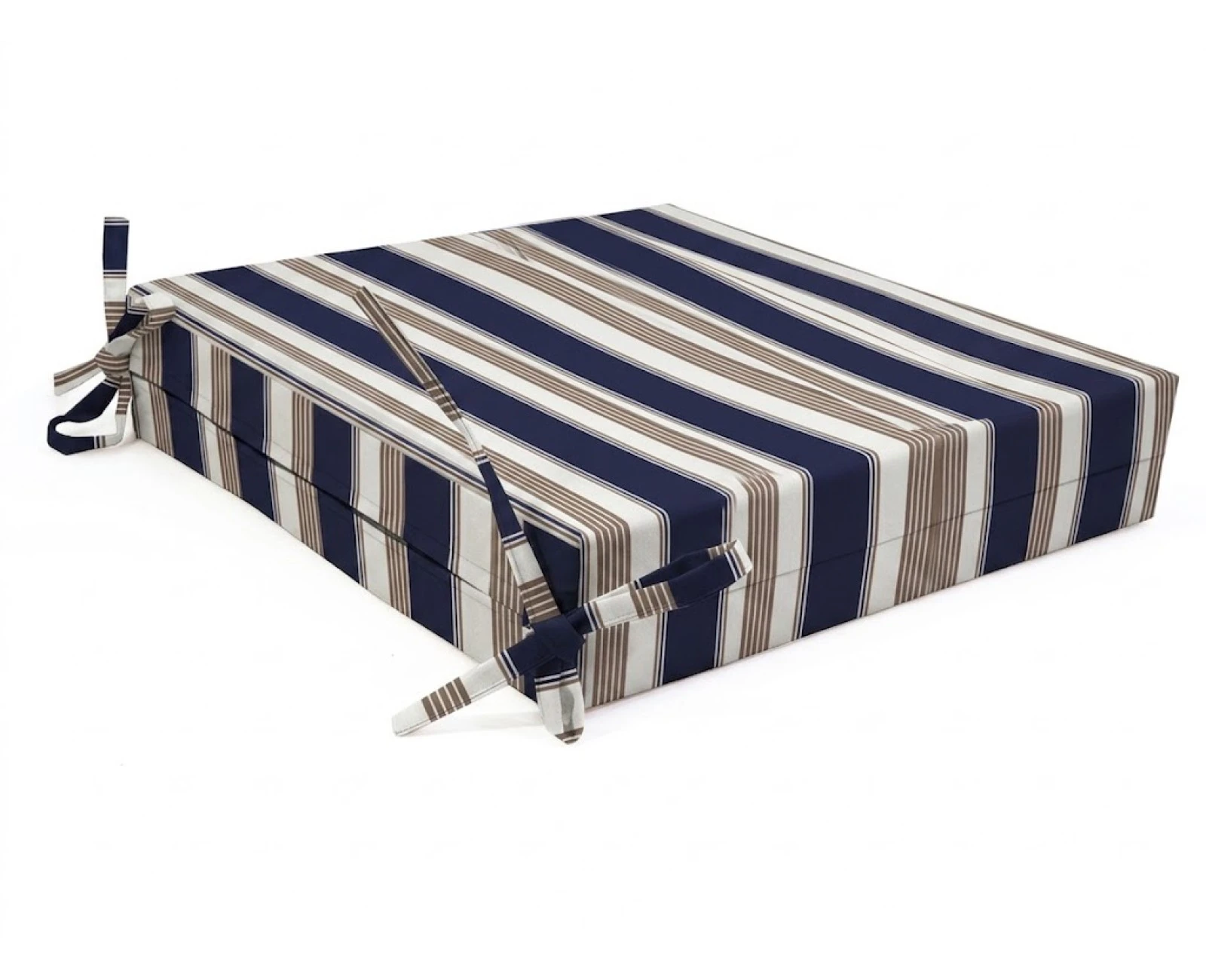 Μαξιλάρι Καρέκλας Με Δέσιμο - Λονέτα Ύφασμα dark blue stripes design | Mypouf.gr