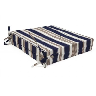 Μαξιλάρι Καρέκλας Με Δέσιμο - Λονέτα Ύφασμα dark blue stripes design