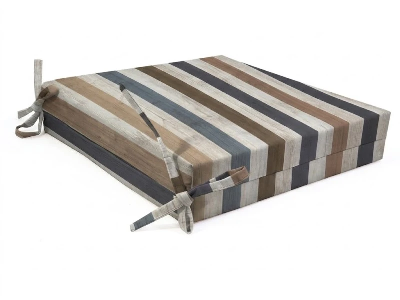 Μαξιλάρι Καρέκλας Με Δέσιμο - Λονέτα Ύφασμα wooden design