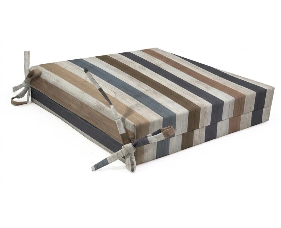 Μαξιλάρι Καρέκλας Με Δέσιμο - Λονέτα Ύφασμα wooden design