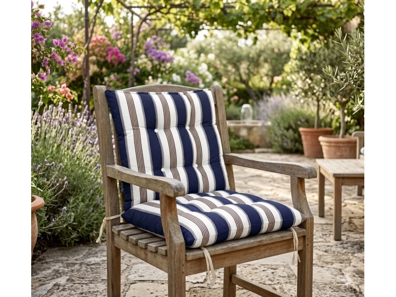 Μαξιλάρι κάθισμα μπαμπού Λονέτα Ύφασμα dark blue stripes design