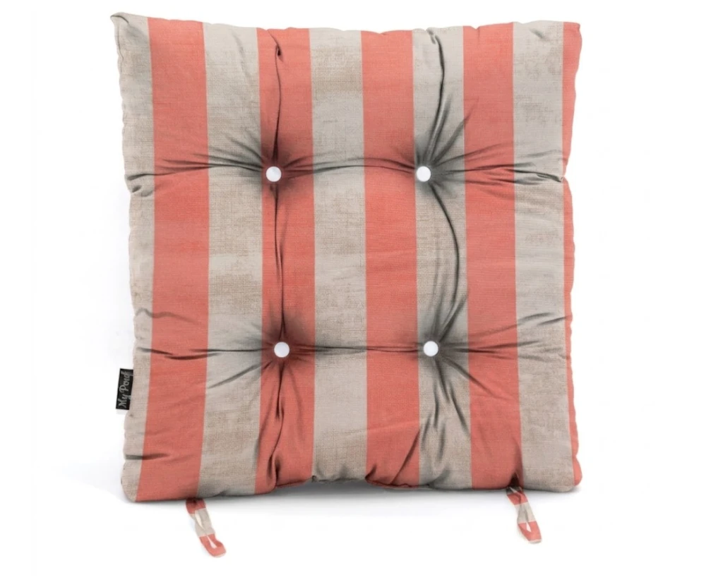 Μαξιλάρι κάθισμα μπαμπού Λονέτα Ύφασμα wide stripes orange design
