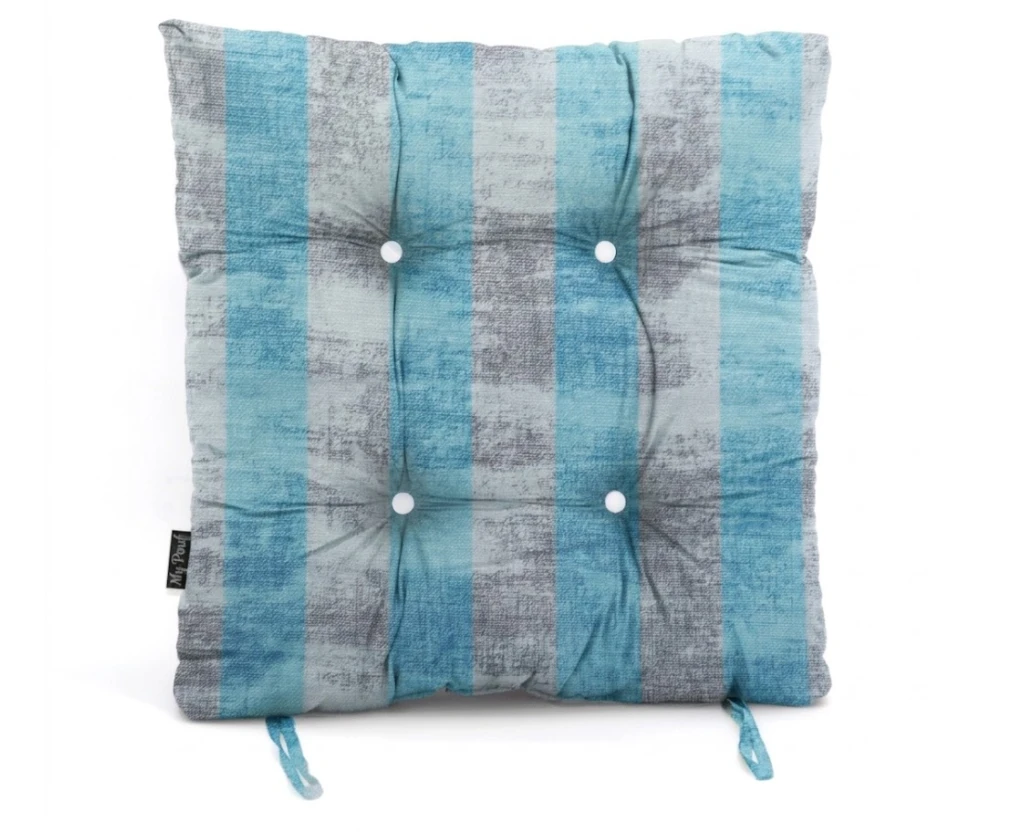 Μαξιλάρι κάθισμα μπαμπού Λονέτα Ύφασμα wide stripes turquoise design
