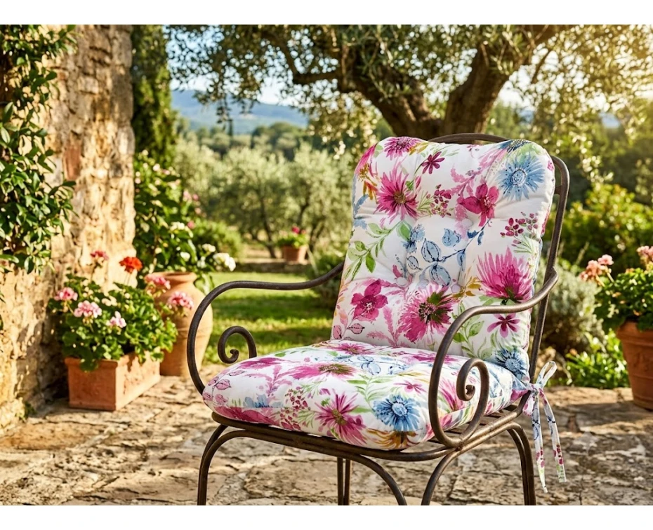 Μαξιλάρι μπαμπού Adele design ύφασμα λονέτα με πλάτη | Mypouf.gr
