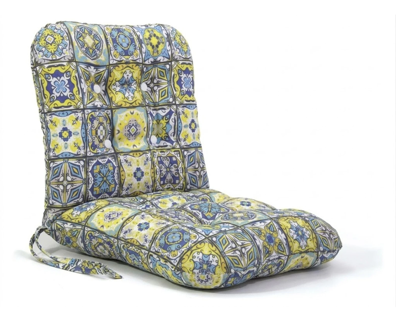 Μαξιλάρι μπαμπού Patch Mosaic design ύφασμα λονέτα με πλάτη | Mypouf.gr