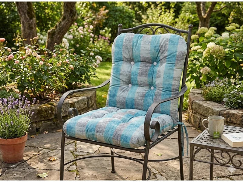 Μαξιλάρι μπαμπού wide stripes turquoise design ύφασμα λονέτα με πλάτη