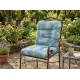 Μαξιλάρι μπαμπού wide stripes turquoise design ύφασμα λονέτα με πλάτη | Mypouf.gr
