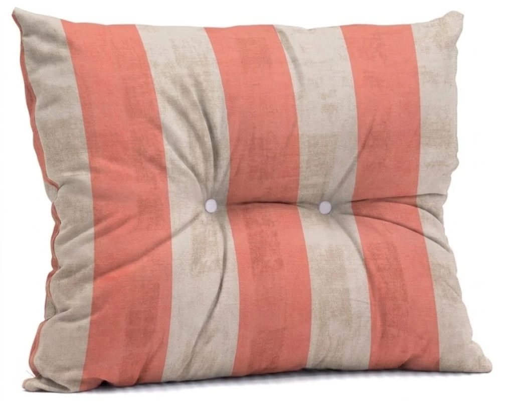Μαξιλάρι Πλάτης Με 2 Κουμπιά wide stripes orange - Λονέτα Ύφασμα | Mypouf.gr