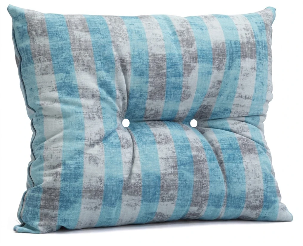 Μαξιλάρι Πλάτης Με 2 Κουμπιά wide stripes turquoise design - Λονέτα Ύφασμα | Mypouf.gr