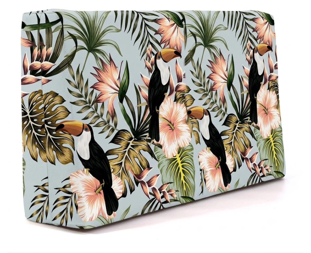 Μαξιλάρι πλάτης τριγωνικό Tukanpink design - Λονέτα Ύφασμα
