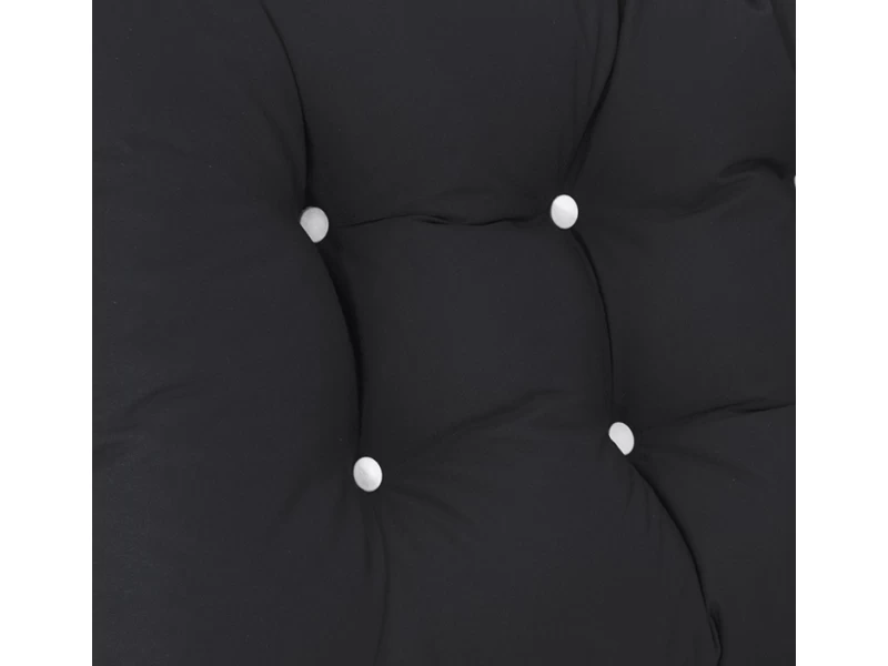 Μαξιλάρι μονόχρωμο αδιάβροχο μαύρο για καναπέ - παλέτα με κουμπιά - Μπαμπού