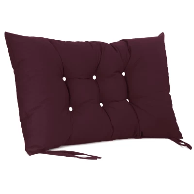 Μαξιλάρι μονόχρωμο αδιάβροχο μπορντώ για καναπέ - παλέτα με κουμπιά - Μπαμπού