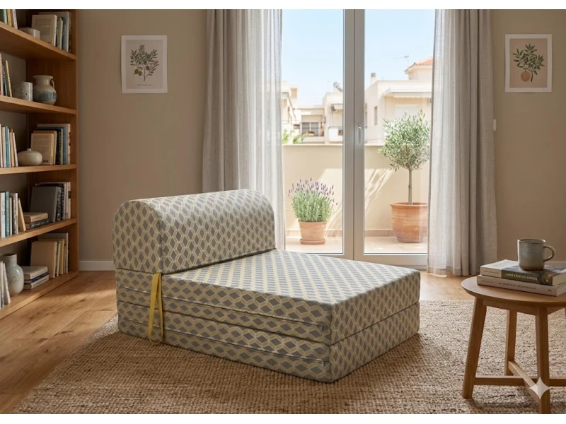 Πολυθρόνα - Κρεβάτι Flip Chair Florina - 70% αδιαβροχοποίηση Ύφασμα απόχρωση σχέδιο (Beehive)