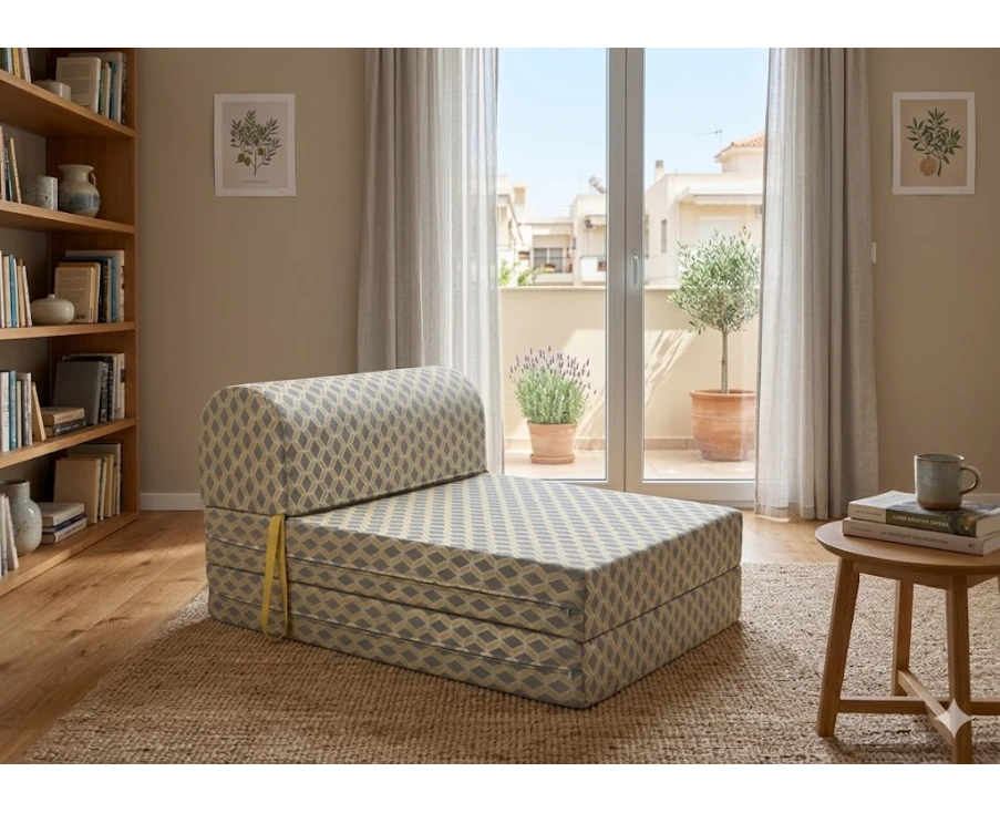 Πολυθρόνα - Κρεβάτι Flip Chair Florina - 70% αδιαβροχοποίηση Ύφασμα απόχρωση σχέδιο (Beehive) - Εικόνα 2 | Mypouf.gr