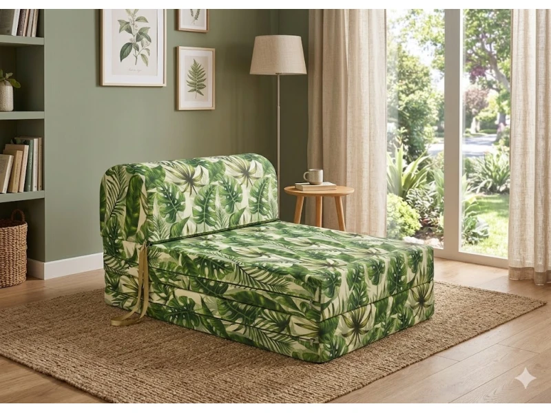 Πολυθρόνα - Κρεβάτι Flip Chair Florina - 70% αδιαβροχοποίηση Ύφασμα απόχρωση σχέδιο (Leaves 16137)