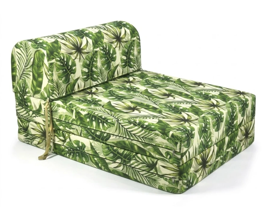 Πολυθρόνα - Κρεβάτι Flip Chair Florina - 70% αδιαβροχοποίηση Ύφασμα απόχρωση σχέδιο (Leaves 16137) | Mypouf.gr