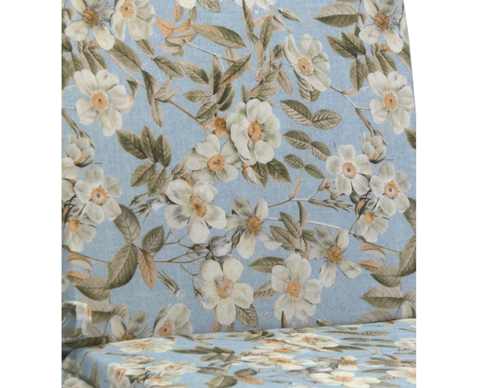 Μαξιλάρι καρέκλας λονέτα με κορδόνια στην πλάτη απόχρωση του γαλάζιου με σχέδιo λουλούδια Leire 601 | Mypouf.gr