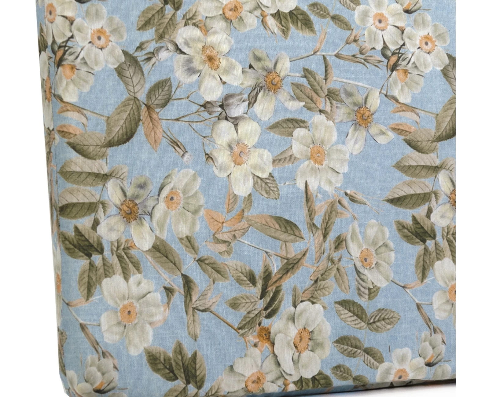 Μαξιλάρι Καρέκλας Με Δέσιμο - Λονέτα Ύφασμα απόχρωση του γαλάζιου με σχέδιo λουλούδια Leire 601 | Mypouf.gr