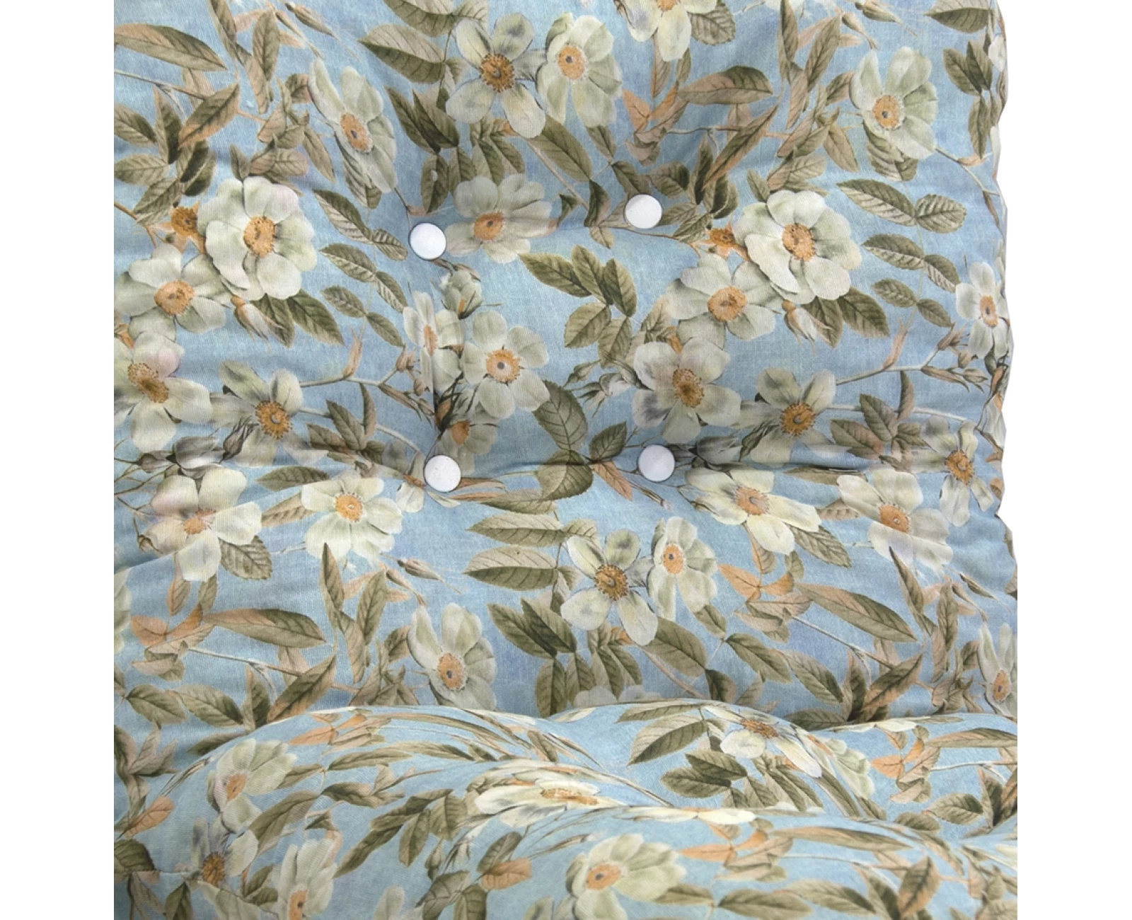 Μαξιλάρι μπαμπού ύφασμα λονέτα με πλάτη απόχρωση του γαλάζιου με σχέδιo λουλούδια Leire 601 | Mypouf.gr