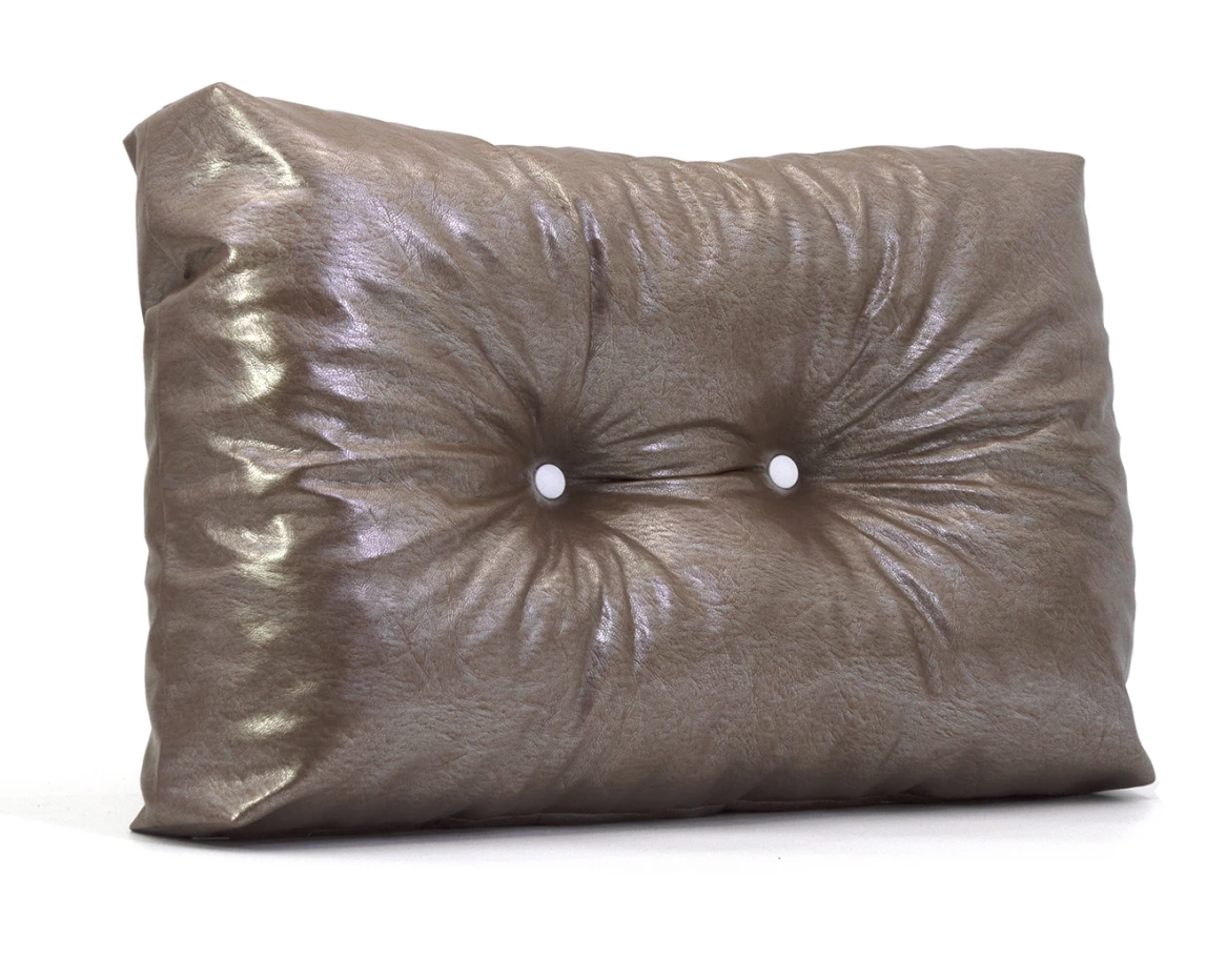 Μαξιλάρι Δερματίνη Πλάτης με Κουμπιά Minesota 10 - Metallic Cinnamon | Mypouf.gr