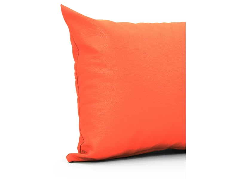 Μαξιλάρι Δερματίνη καναπέ Odario 19 - Orange Με Φερμουάρ