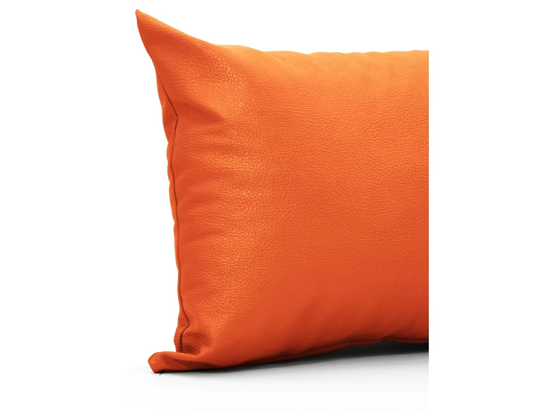Μαξιλάρι Δερματίνη καναπέ Odario 25 - Vivid Orange Με Φερμουάρ