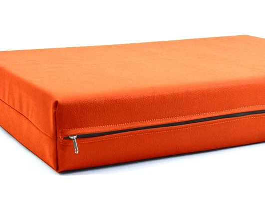 Μαξιλάρι Για Καναπέ / Παλέτα Δερματίνη Odario 25 - Vivid Orange Με Φερμουάρ | Mypouf.gr