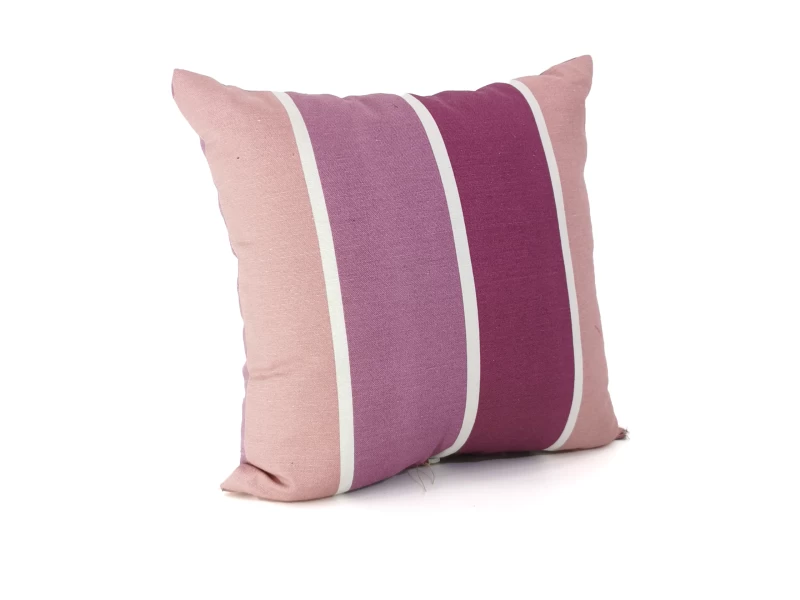 Μαξιλάρι καναπέ 80% Βαμβάκι + 20% Polyester ρίγες μωβ - λιλά με γέμιση comforel 30 x 30 (Σειρά λονέτα)