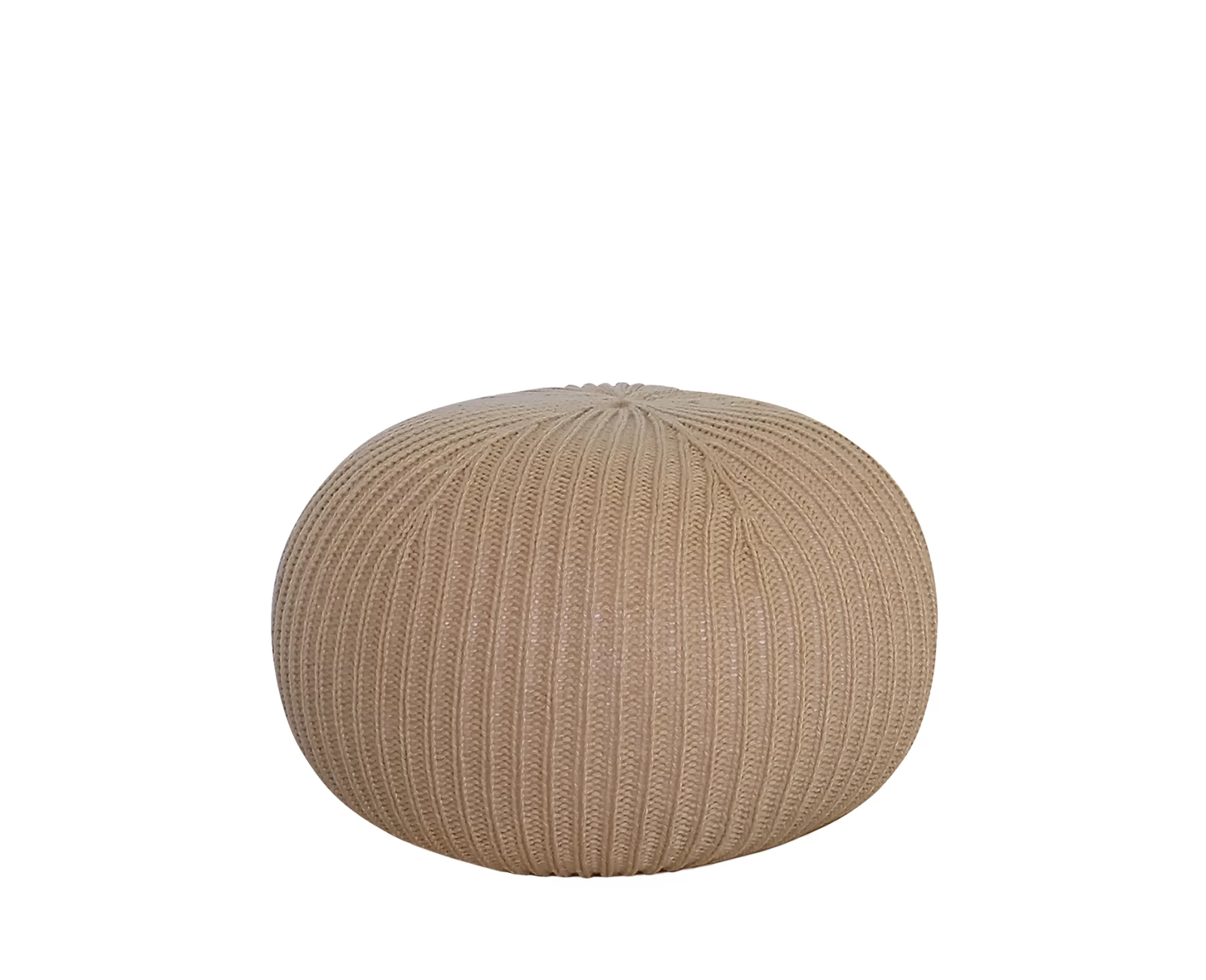 Πουφ Σκαμπό GULRU Αποσπώμενο Κάλυμμα Μπεζ Πλεκτό 50x50x35cm | Mypouf.gr