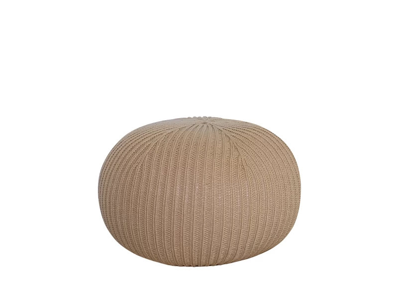 Πουφ Σκαμπό GULRU Αποσπώμενο Κάλυμμα Μπεζ Πλεκτό 50x50x35cm