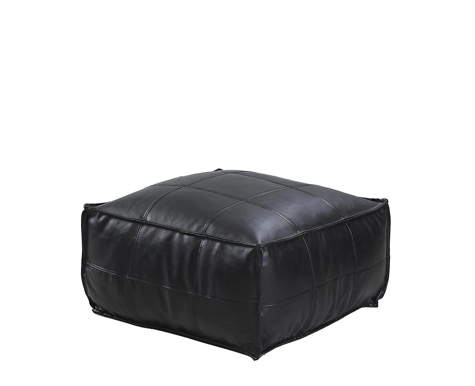Πουφ OMARI Μαύρο Δέρμα 64x64x32cm | Mypouf.gr Πουφ OMARI Μαύρο Δέρμα 64x64x32cm | Mypouf.gr