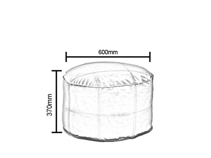 Πουφ AKILA Μαύρο Δέρμα Φ86x39cm