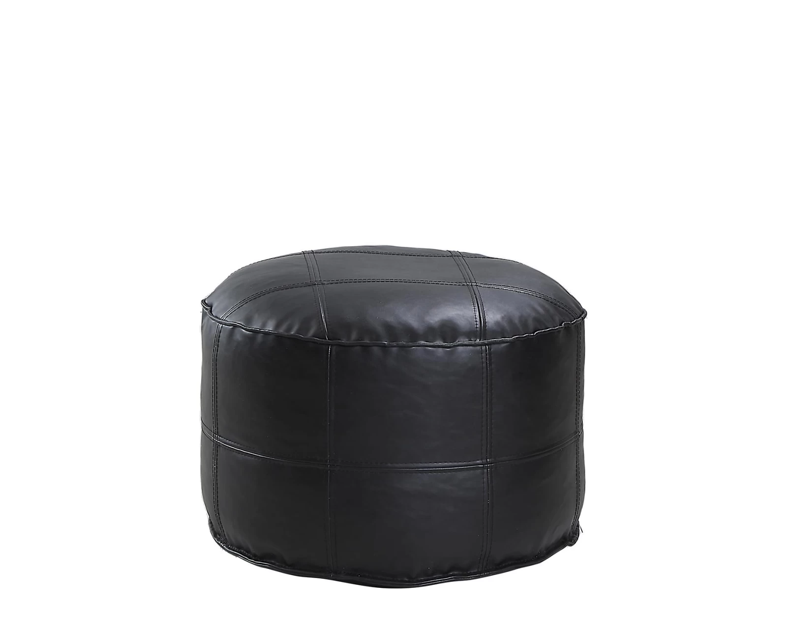 Πουφ AKILA Μαύρο Δέρμα Φ86x39cm | Mypouf.gr Πουφ AKILA Μαύρο Δέρμα Φ86x39cm | Mypouf.gr
