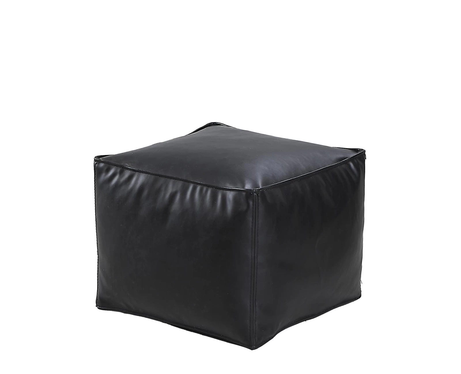 Πουφ BAHITI Μαύρο Δέρμα 45x45x33cm | Mypouf.gr Πουφ BAHITI Μαύρο Δέρμα 45x45x33cm | Mypouf.gr