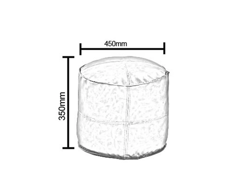 Πουφ CHISISI Camel Δέρμα Φ45x35cm