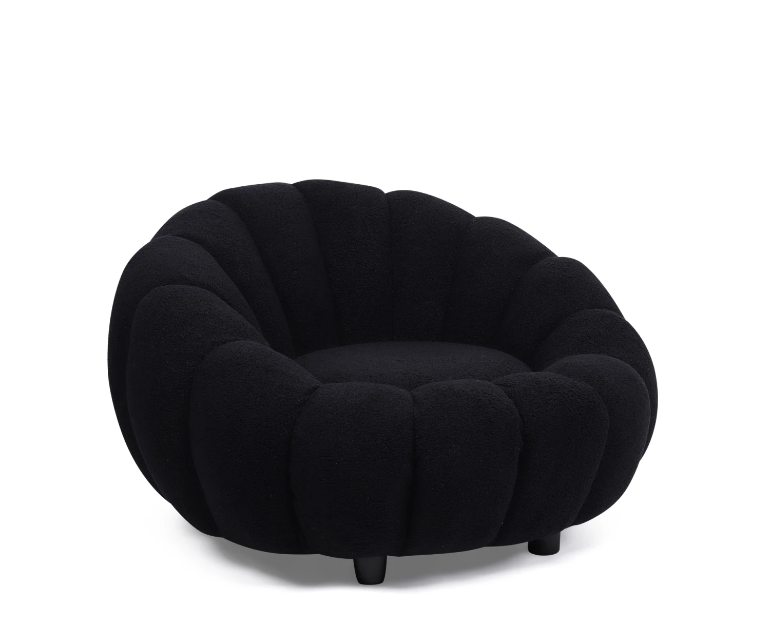 Πολυθρόνα AFET Μαύρο Ύφασμα/Ξύλο 94x89x61cm | Mypouf.gr
