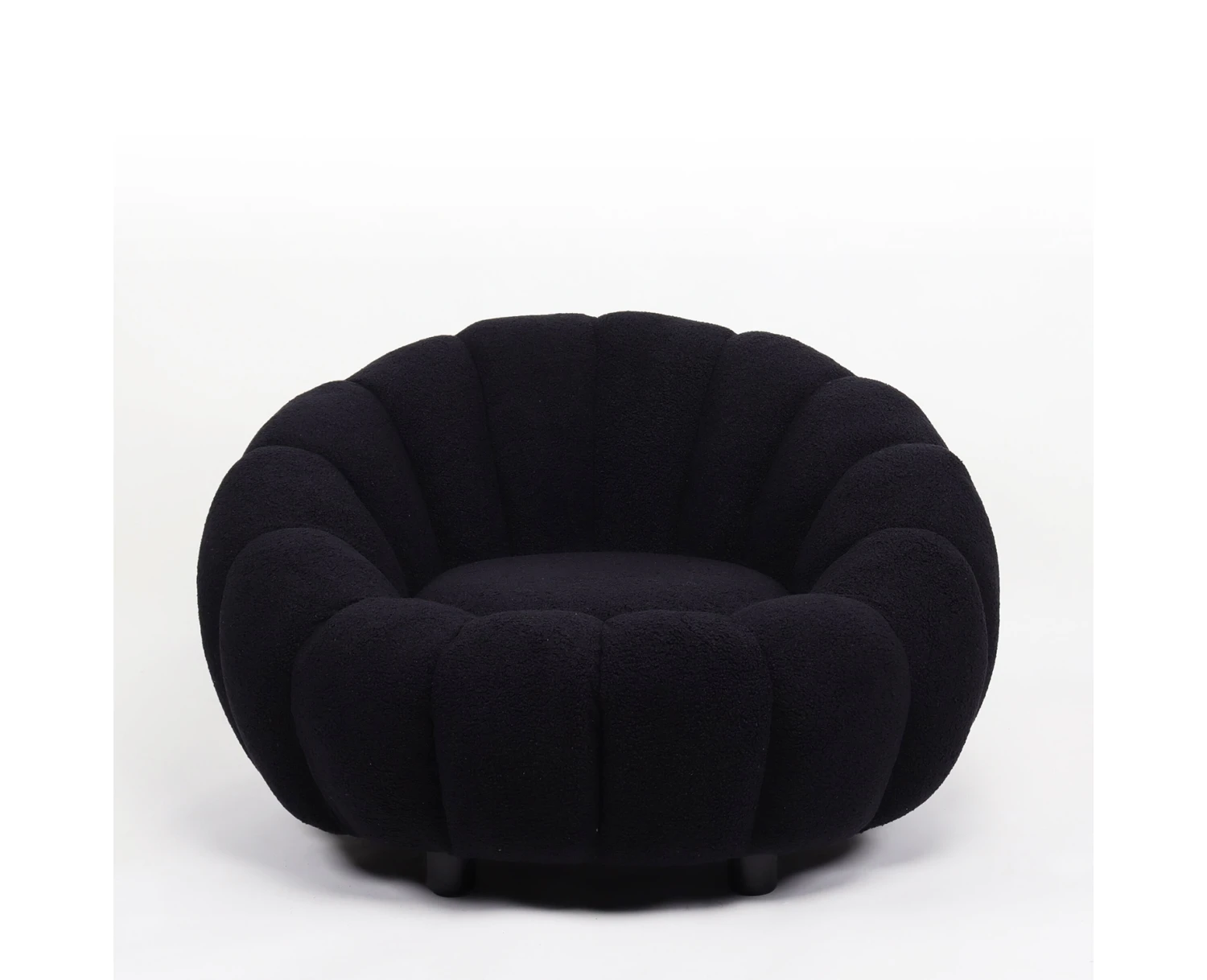 Πολυθρόνα AFET Μαύρο Ύφασμα/Ξύλο 94x89x61cm | Mypouf.gr