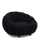Πολυθρόνα AFET Μαύρο Ύφασμα/Ξύλο 94x89x61cm | Mypouf.gr