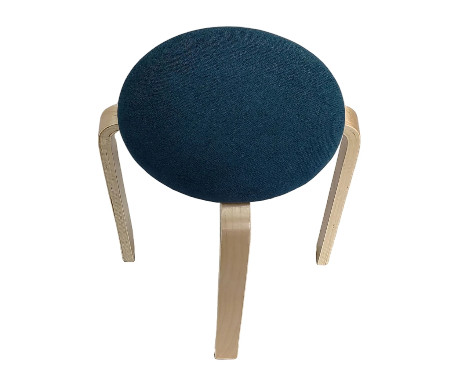 Σκαμπό MILOA Μπλε/Φυσικό Ύφασμα/Ξύλο 42x42x45cm - Εικόνα 3 | Mypouf.gr