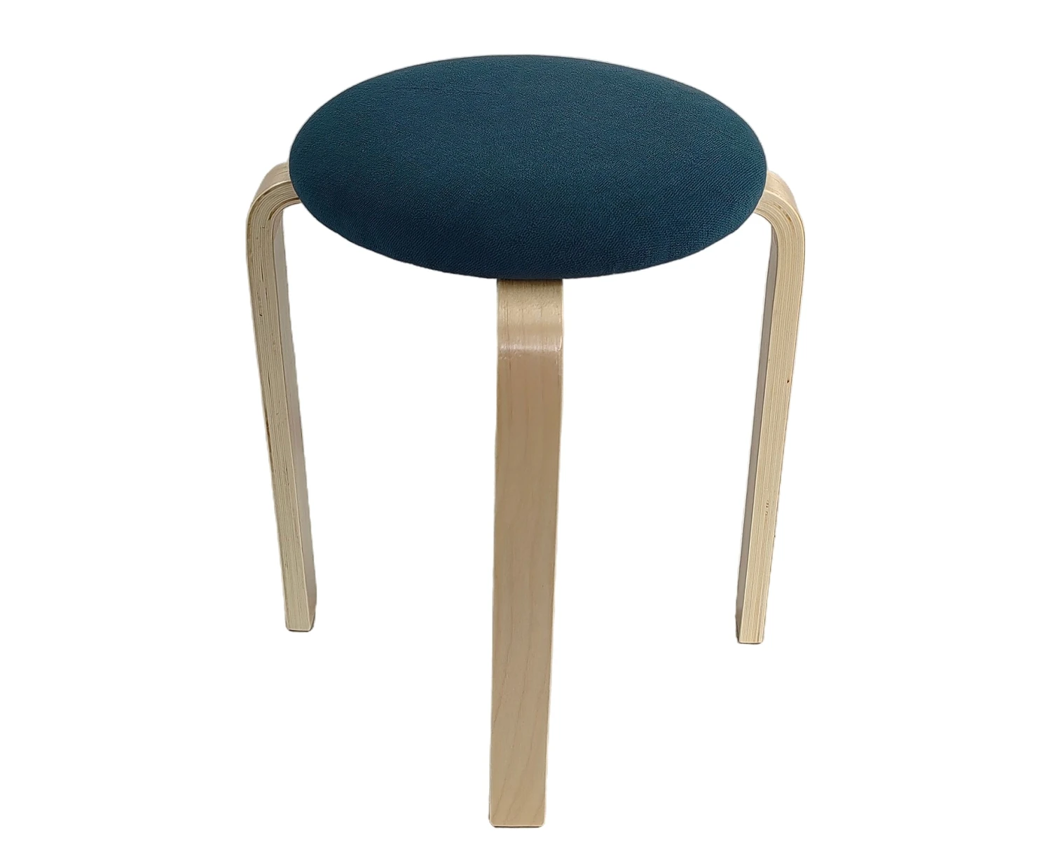 Σκαμπό MILOA Μπλε/Φυσικό Ύφασμα/Ξύλο 42x42x45cm