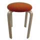 Σκαμπό MILOA Πορτοκαλί/Φυσικό Ύφασμα/Ξύλο 42x42x45cm - Εικόνα 3 | Mypouf.gr