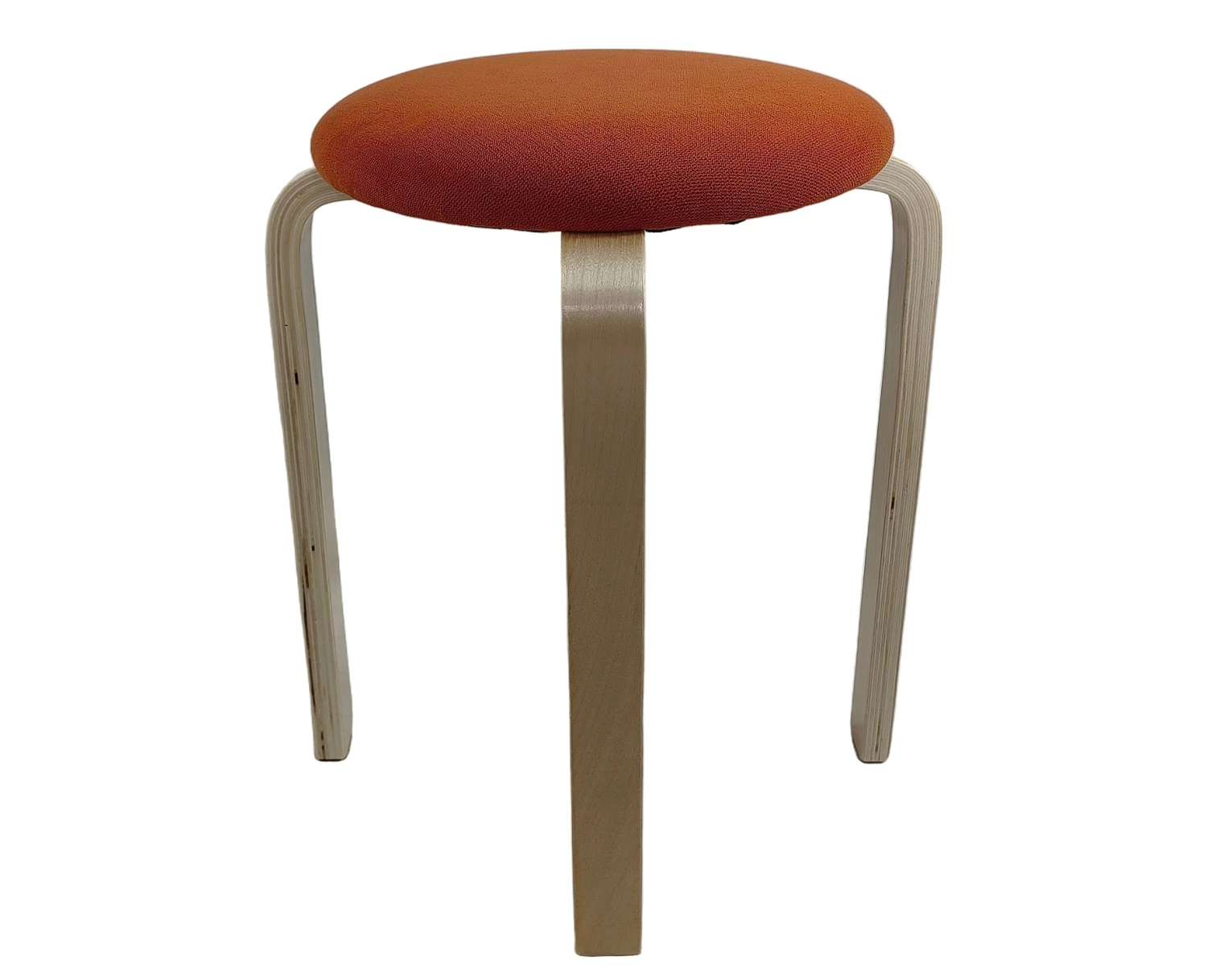 Σκαμπό MILOA Πορτοκαλί/Φυσικό Ύφασμα/Ξύλο 42x42x45cm