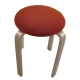 Σκαμπό MILOA Πορτοκαλί/Φυσικό Ύφασμα/Ξύλο 42x42x45cm - Εικόνα 4 | Mypouf.gr