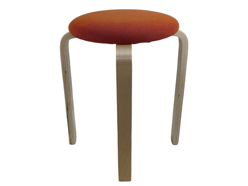 Σκαμπό MILOA Πορτοκαλί/Φυσικό Ύφασμα/Ξύλο 42x42x45cm